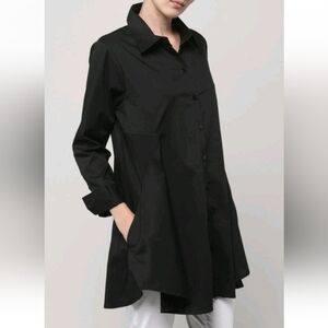 INAE Collection long sleeve shirts blouse with mother of pearl buttons M